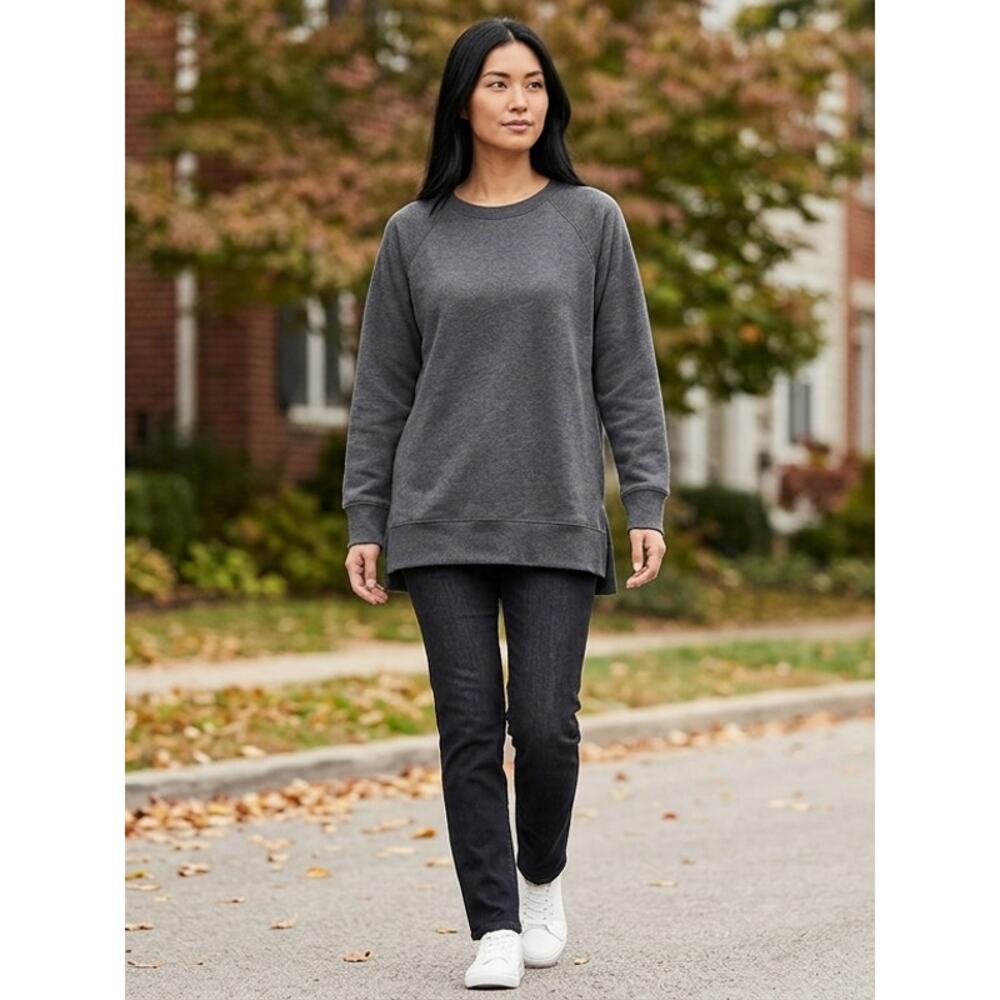 NWT Eddie Bauer Fleece Boyfriend Tunic Fit Sweatershirt Women Size L - Picture 9 of 15